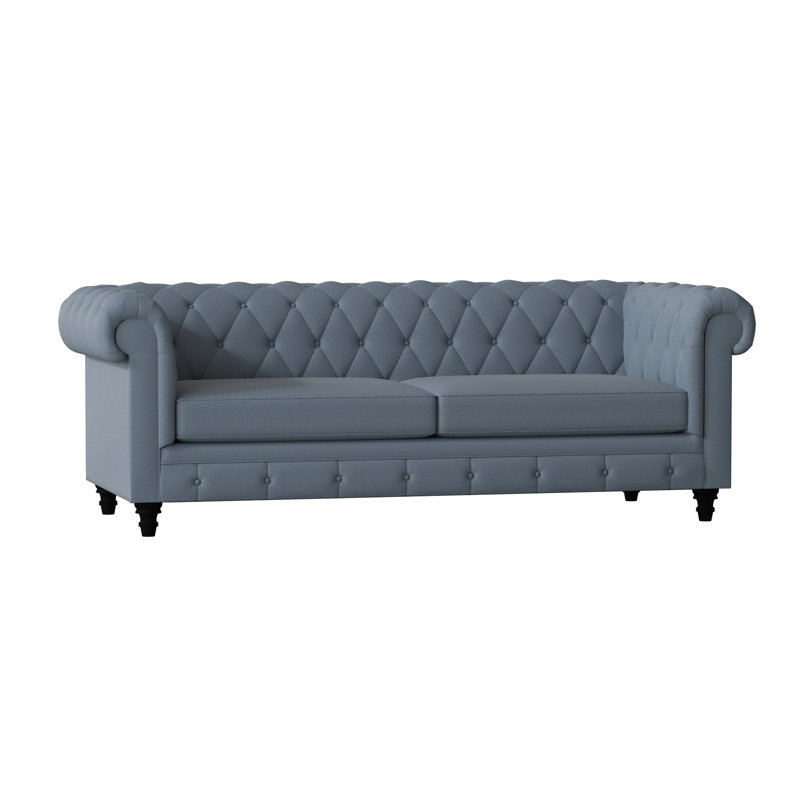 Canapé Chesterfield à accoudoirs roulés, Lapis Lena, Standard, Noir