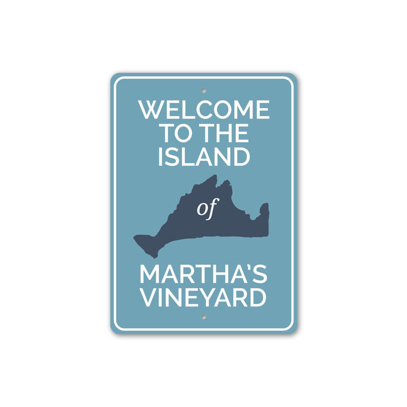 Plaque en aluminium Marthas Vineyard Island, H 14 po x l 10 po x P 0,04 po