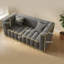 High-Resilience Foam Corduroy 2-Seater Art Sofa with Oversized Arms and Deep Supportive Backrest