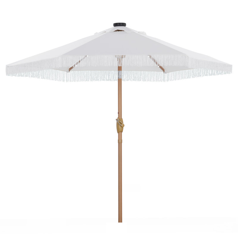 Parasol de marché éclairé avec manivelle 90 po Oshiro, Blanc