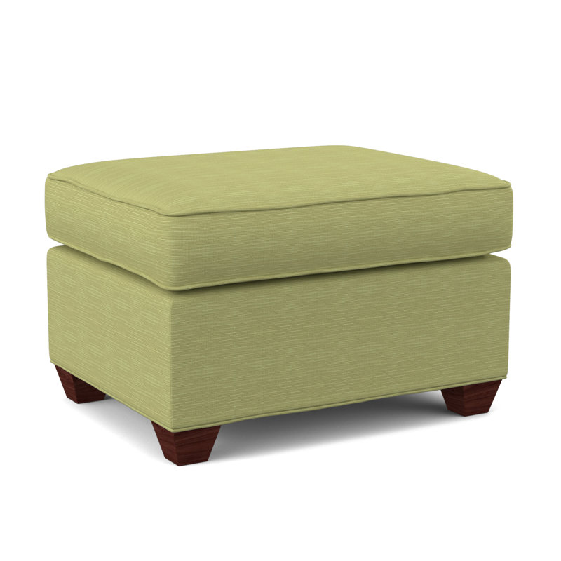Avery 27" Wide Rectangle Standard Ottoman, Empire Mahogany, Fluff Wall Street