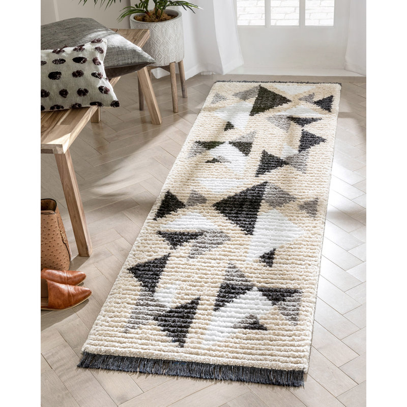 Maya Geometric Area Rug, Runner 67 x 220cm