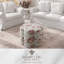 Repose-pieds 25 po en lin rose