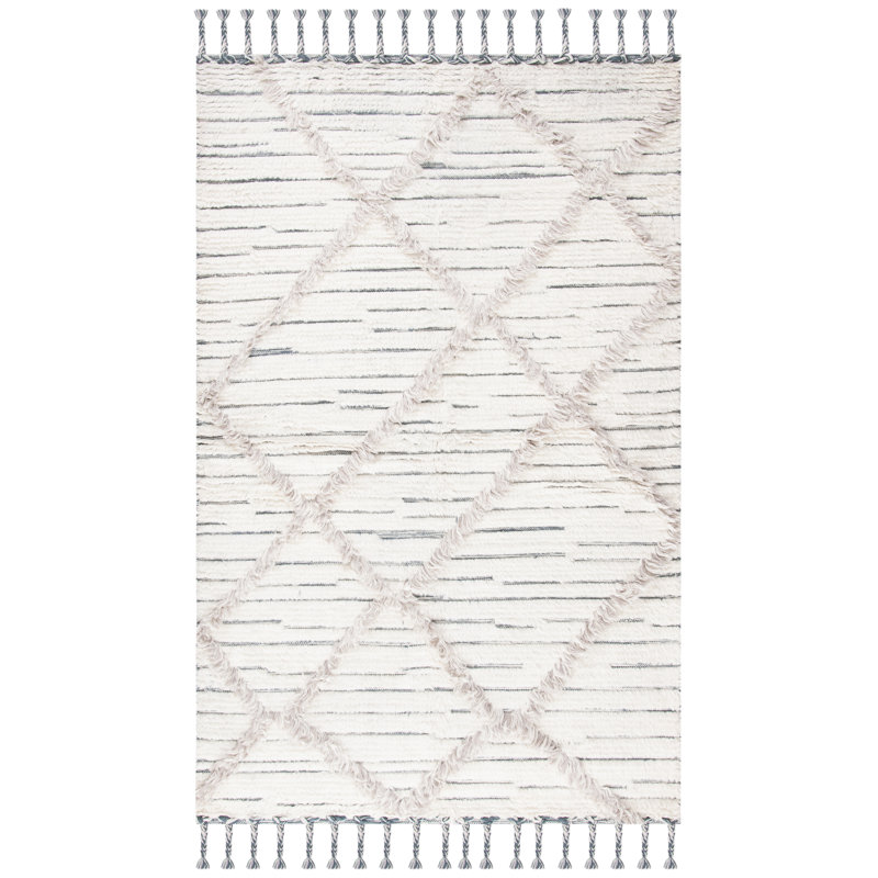 Setser Hand Woven Wool Abstract Rug, Rectangle 3' x 5'