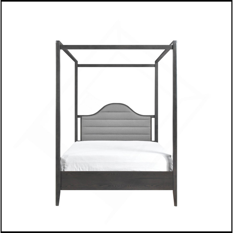 Mobilier de chambre à coucher en bois avec lit à baldaquin et tête de lit Upholstery, Grand lit