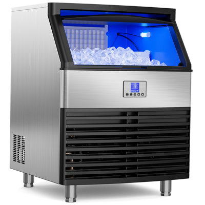 450LBS/24H Commercial Ice Maker, 120LBS Storage, Under Counter Built-in with Adjustable Ice Thickness & Self-Cleaning