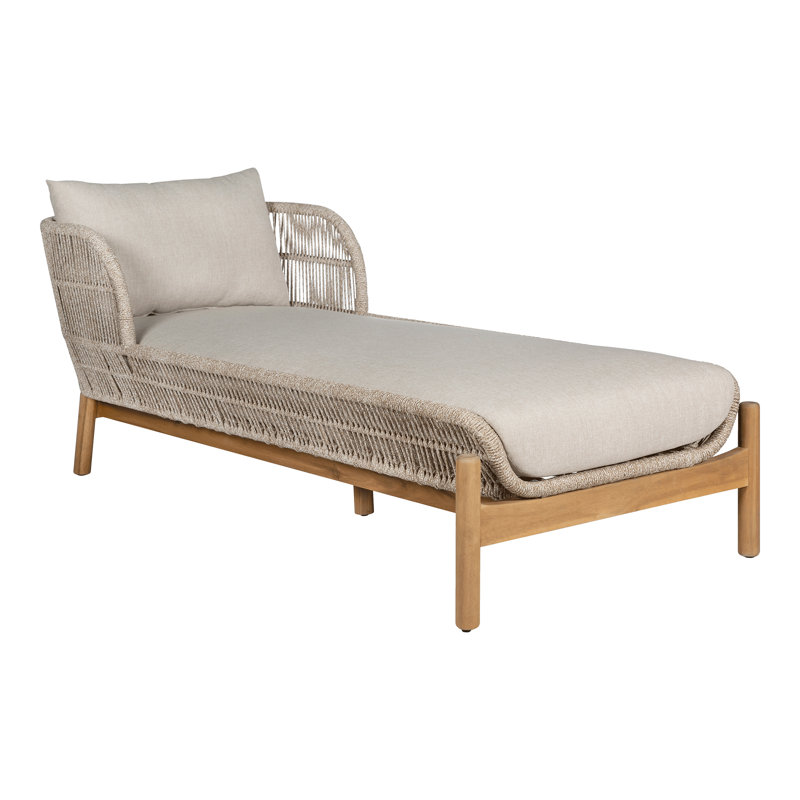 Méridienne d'extérieur Gouchee Home Portofino - Corde naturelle et bois d'acacia