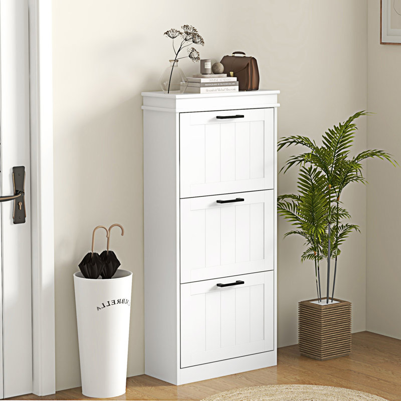 Shoe Cabinet For Entryway, White
