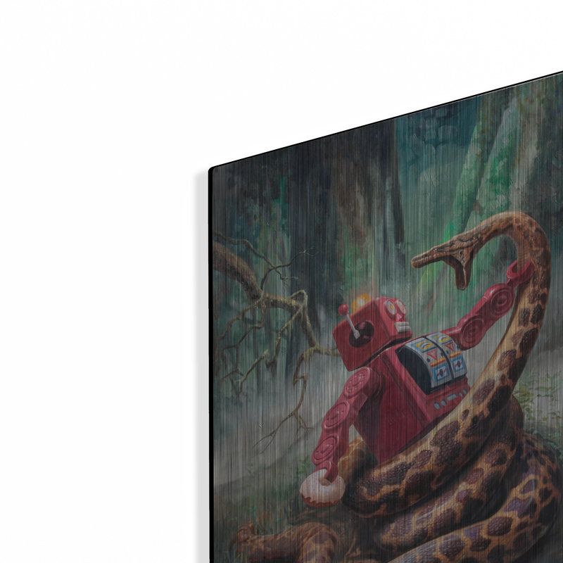«Snakefight» par Eric Joyner, art mural en métal, H 16 po x l 12 po