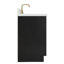 Meuble-lavabo rectangulaire simple décalé à droite de 43 pouces avec comptoir en quartz blanc pur de 1,5 pouce d'épaisseur et finition noire.-133043446-133043447
