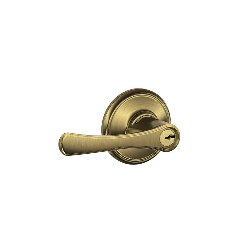 Avila Lever Keyed Entry Lock, Antique Brass, Yes
