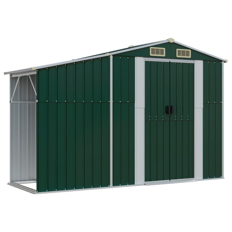 Brysin Garden Shed 277x279x179 cm Galvanised Steel, Green