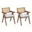 Wooden Frame Upholstered Dining Chairs Set of 2