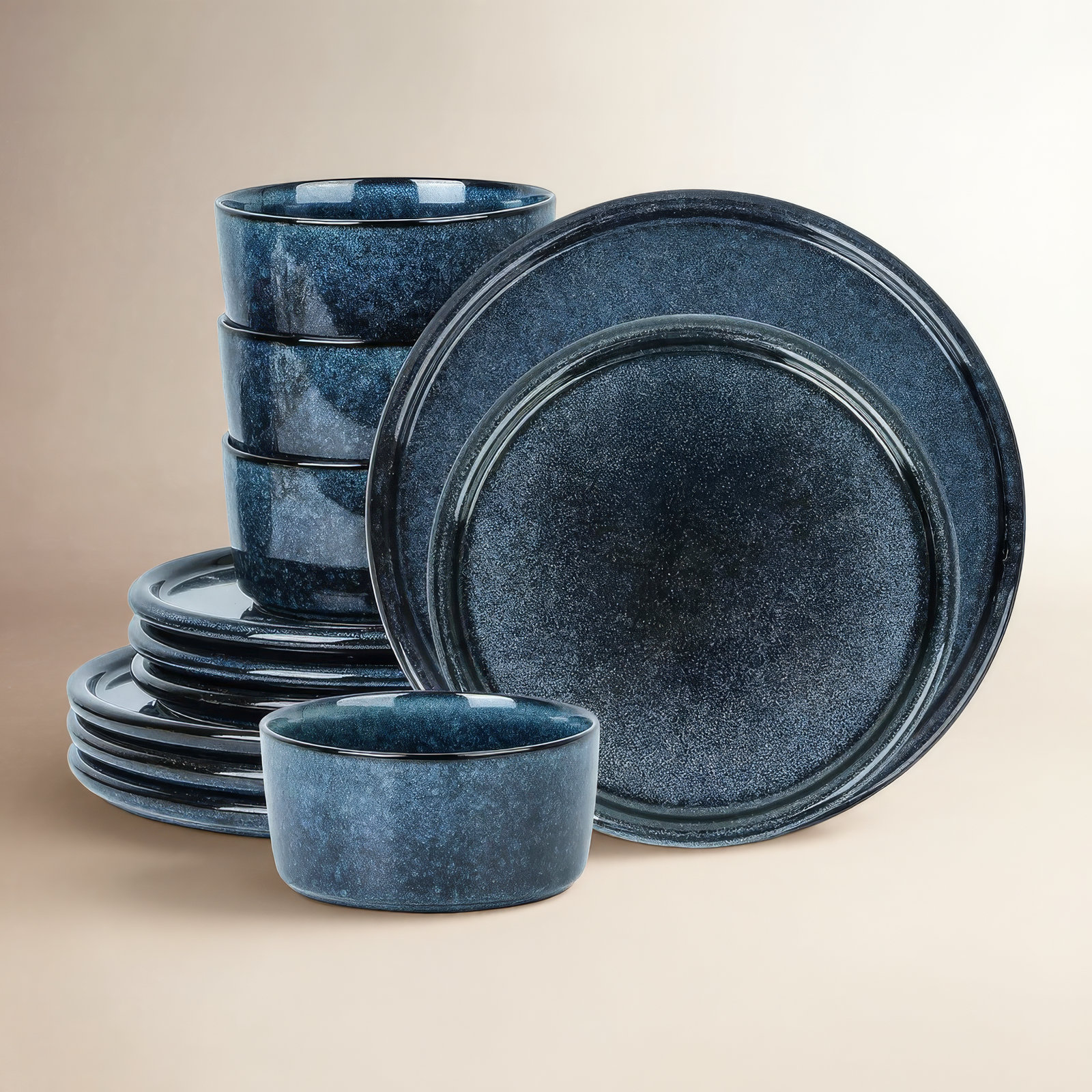 Eden Ceramic Dinnerware Set, Blue