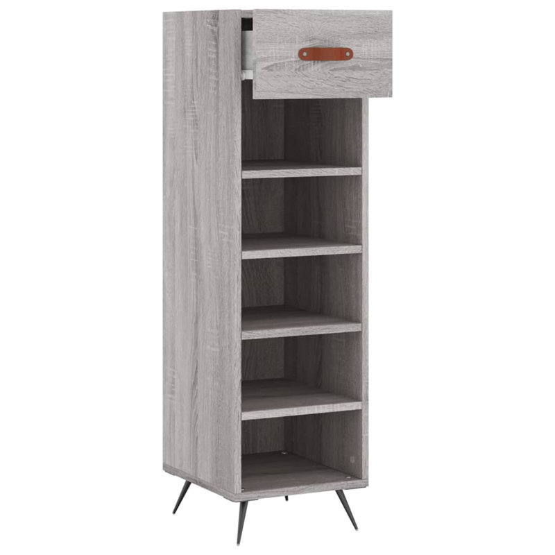 5 Pair Shoe Storage Cabinet, Grey Sonoma