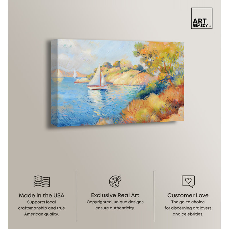 Sailboats on Serene Waters Gallery Wrapped Canvas Art, 36" x 24"