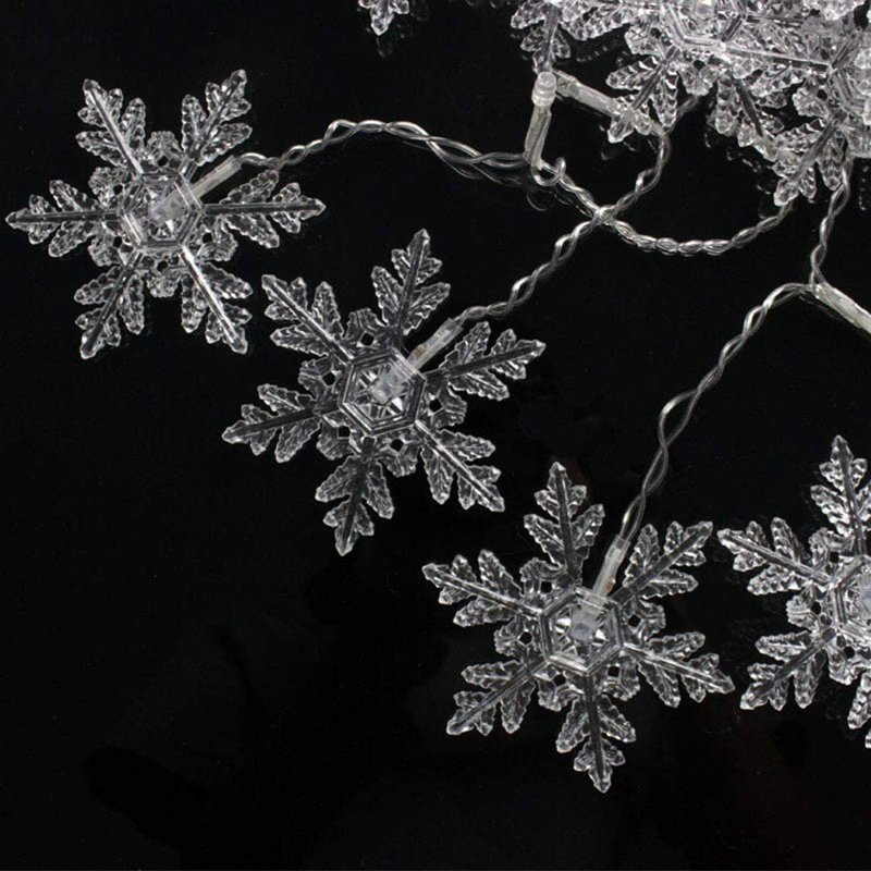 Guirlande lumineuse de Noël en plein air avec 8 lumières à DEL, Blanc