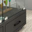 Black Modern Glass Display Cabinet With Drawers, LED Lights & Shelves – 2-Door Storage For Living Room, Bedroom