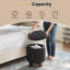 Repose-pieds avec rangement et siège rembourré, repose-pieds en similicuir moderne, tabouret rond pour la chambre à coucher du salon-613302022
