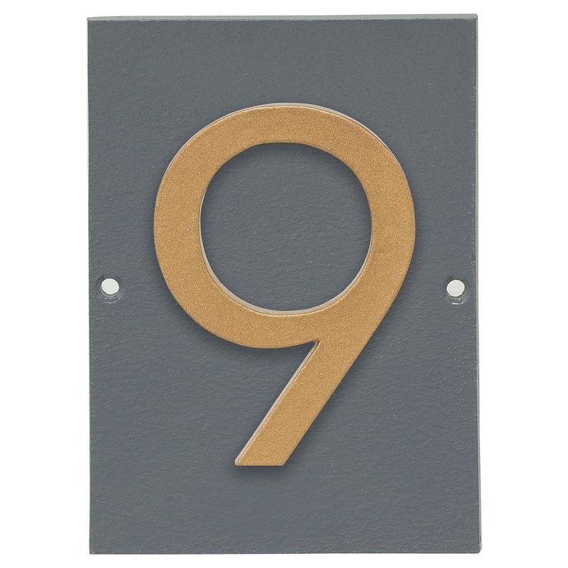 Rectangle Wall Plaque, Gray/Gold, Yes