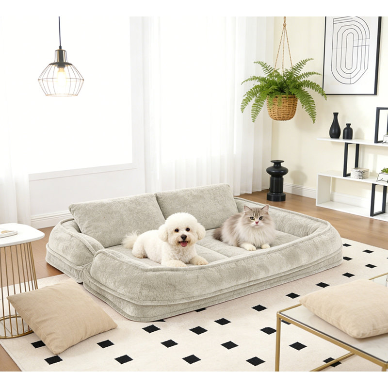 Canapé-lit double pour chien, Beige