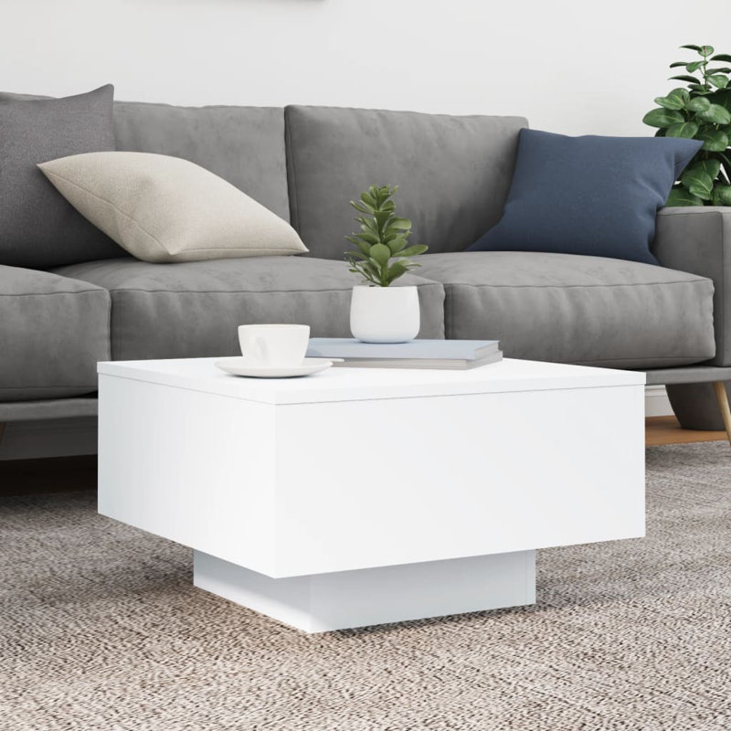 Table basse Jeetu, H 12,2 po x L 21,7 po x l 21,7 po, Blanc