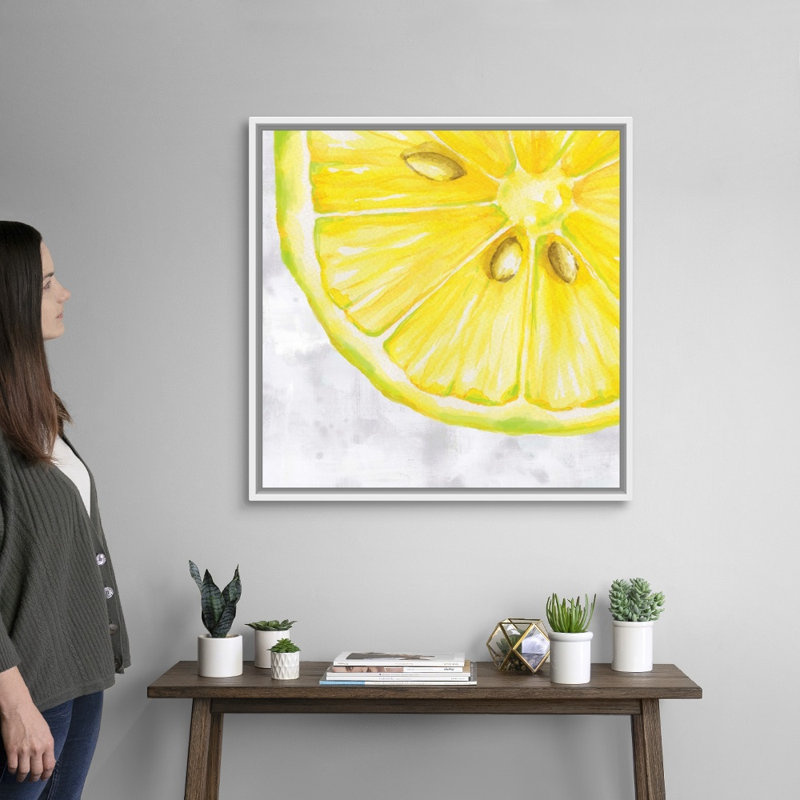 « Fruit II » par Eva watts, reproduction d’art sur toile, 32" H x 32" W x 1.75" D, Cadre blanc