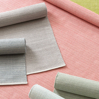 Herringbone Coral Handwoven Cotton Rug