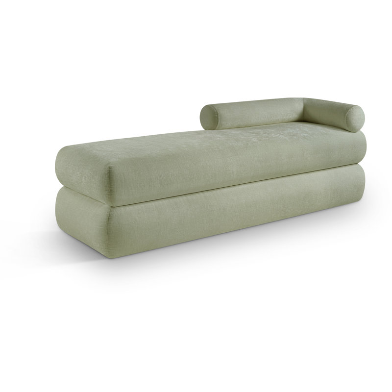 Banc rembourré en chenille Kennedy, Tissu chenille menthe
