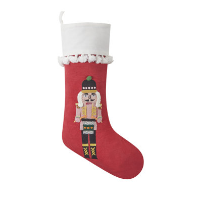Boho Nutcracker Embroidered Stocking