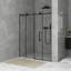56 à 60 po X P 76 po H Porte de douche coulissante sans cadre au fini noir mat avec verre trempé transparent-117010664