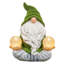 9 Inch Resin Flocked Zen Yoga Garden Garden Gnomes Statue With Solar Lights
