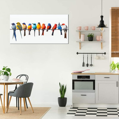 Adriannah, ligne d'oiseaux colorés, impressions sur toile, oiseau moderne, art mural botanique, affiche encadrée, affiche pour maison, salon, bureau, œuvre d'art murale, sans cadre, 20 po x 40 po