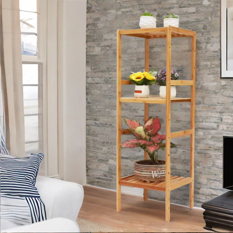 Ahsen 110 cm H x 36 cm W Bamboo / Rattan Etagere Bookcase
