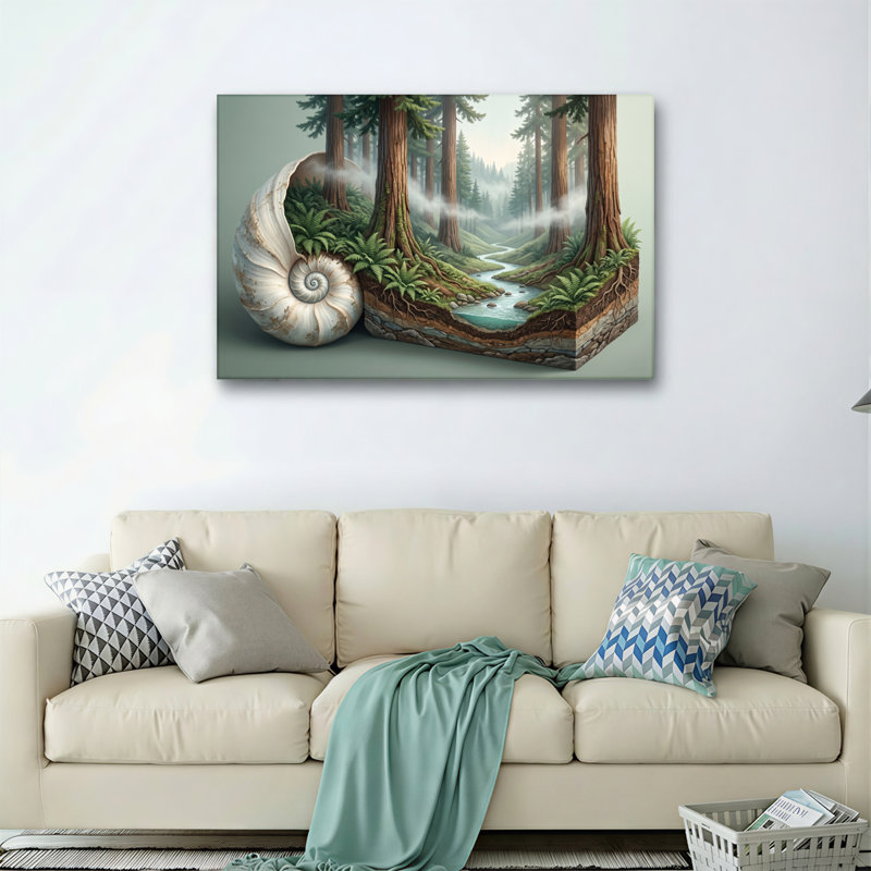 Ensemble de 1 tableau sur toile représentant un escargot des forêts, H 16 po x l 24 po, Toile tendue
