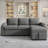Convertible sofa with two cup holders and two USB ports