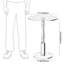 Table d'appoint en acrylique, table de bout avec poteau massif à plateau rond, table à piédestal pour le salon, la chambre à coucher, le balcon, assemblage facile (transparent, 17,7 po x 17,7 po x 23,6 po)-1501235841