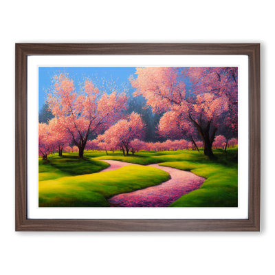 Spring Meadow Landscape - Framed Print