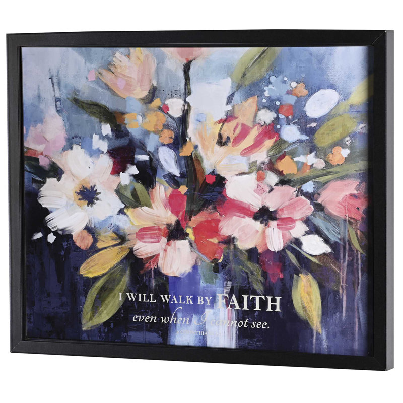 Art mural encadré «Walk By Faith» floral