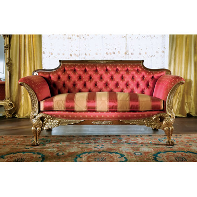 Cotton Blend Flared Arm Standard Sofa