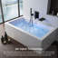 Robinet de baignoire cascade haut débit 13,2 gallons par minute noir mat - Fixation murale avec douche à main et valve brute Cupc-In