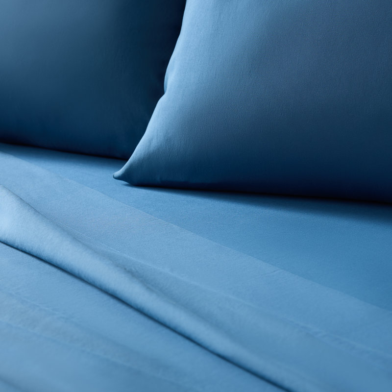 Ensemble de literie en bambou 90Gsm Weekender, Bleu, Ensemble de draps pour lit très grand californien