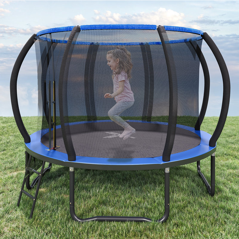 Maxway Furniture ft Oval Backyard Trampoline with Safety Enclosure, Blue