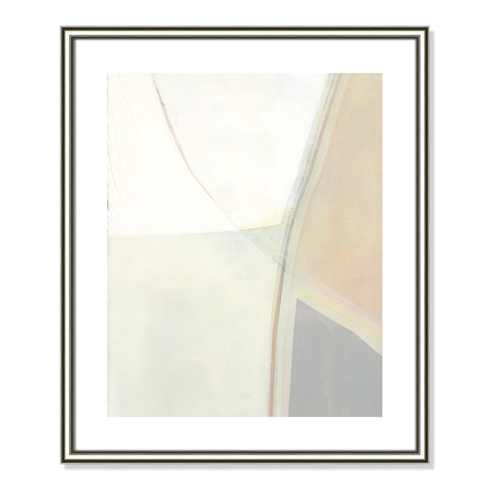 In Neutral II - Painting Print, Silver Framed Paper, 25.5" H x 21.5" W x 0.88" D