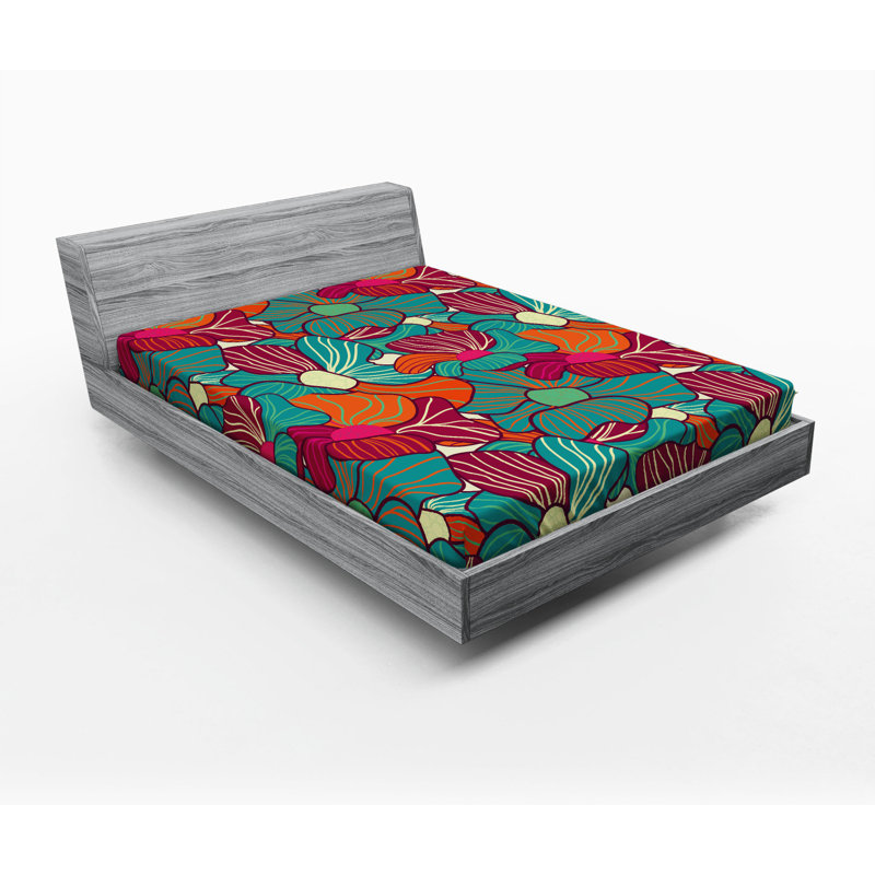 Microfiber Floral Fitted Sheet, Full Fitted Sheet