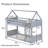 Twin Over Twin Solid Wood House Floor Bunk Bed With Ladder-1212252094
