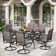 Alyah 6 - Person Metal Patio Dining Set with Rectangular Table