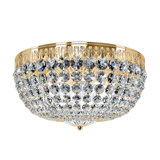 Petit Crystal 5 Light 14in x 7.5in Flush Mount in Polished Gold with Clear Radiance Crystals