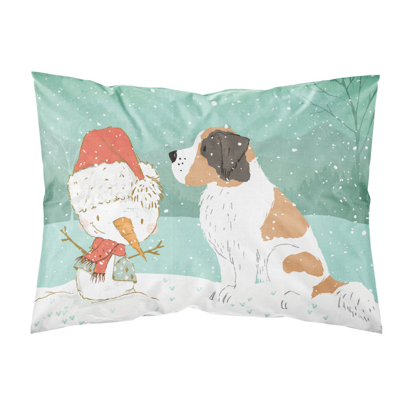 Snowman Christmas Microfiber, Saint Bernard