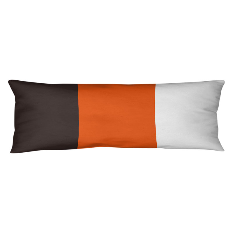 Oreiller pour le corps à rayures en polyester / polyester, Orange / argent / brun, Adames Football